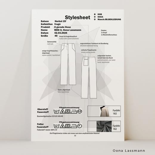 Technische Zeichnung Modedesign