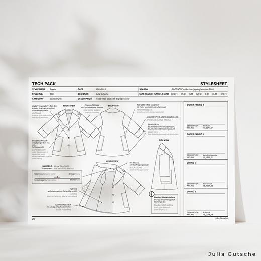 Technische Zeichnung Modedesign
